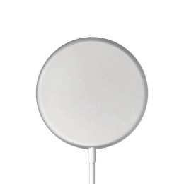 Crong MagSpot Wireless Charger - Aluminiowa ładowarka indukcyjna MagSafe 15W (Silver White) Crong