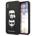 Karl Lagerfeld Saffiano Karl & Choupette Heads - Etui iPhone Xs / X (czarny) Karl Lagerfeld