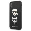 Karl Lagerfeld Saffiano Karl & Choupette Heads - Etui iPhone Xs / X (czarny) Karl Lagerfeld