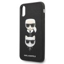 Karl Lagerfeld Saffiano Karl & Choupette Heads - Etui iPhone Xs / X (czarny) Karl Lagerfeld