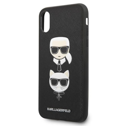 Karl Lagerfeld Saffiano Karl & Choupette Heads - Etui iPhone Xs / X (czarny) Karl Lagerfeld Karl Lagerfeld Saffiano Karl & Choupette Heads - Etui iPhone Xs / X (czarny) Karl Lagerfeld