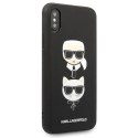 Karl Lagerfeld Saffiano Karl & Choupette Heads - Etui iPhone Xs / X (czarny) Karl Lagerfeld