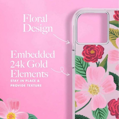 Rifle Paper Clear - Etui iPhone 14 Plus zdobione złotem (Rose Garden) Rifle Paper Rifle Paper Clear - Etui iPhone 14 Plus zdobione złotem (Rose Garden) Rifle Paper