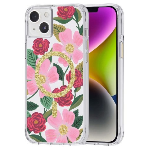 Rifle Paper Clear MagSafe - Etui iPhone 14 Plus zdobione złotem (Rose Garden) Rifle Paper Rifle Paper Clear MagSafe - Etui iPhone 14 Plus zdobione złotem (Rose Garden) Rifle Paper