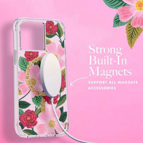 Rifle Paper Clear MagSafe - Etui iPhone 14 Plus zdobione złotem (Rose Garden) Rifle Paper Rifle Paper Clear MagSafe - Etui iPhone 14 Plus zdobione złotem (Rose Garden) Rifle Paper