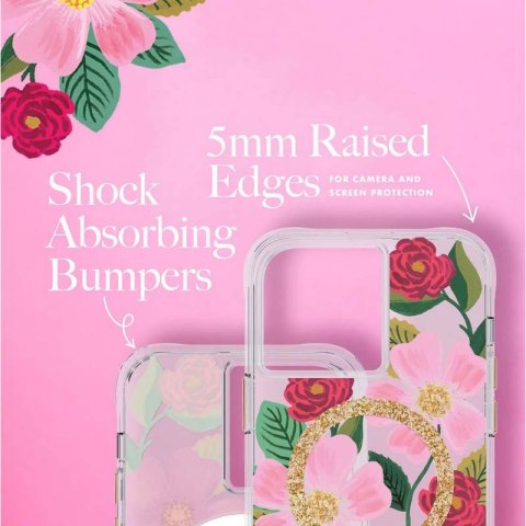 Rifle Paper Clear MagSafe - Etui iPhone 14 Plus zdobione złotem (Rose Garden) Rifle Paper Rifle Paper Clear MagSafe - Etui iPhone 14 Plus zdobione złotem (Rose Garden) Rifle Paper
