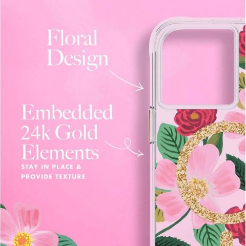 Rifle Paper Clear MagSafe - Etui iPhone 14 Plus zdobione złotem (Rose Garden) Rifle Paper Rifle Paper Clear MagSafe - Etui iPhone 14 Plus zdobione złotem (Rose Garden) Rifle Paper