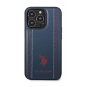 US Polo Assn Leather Stitch - Etui iPhone 14 Pro (granatowy) US Polo