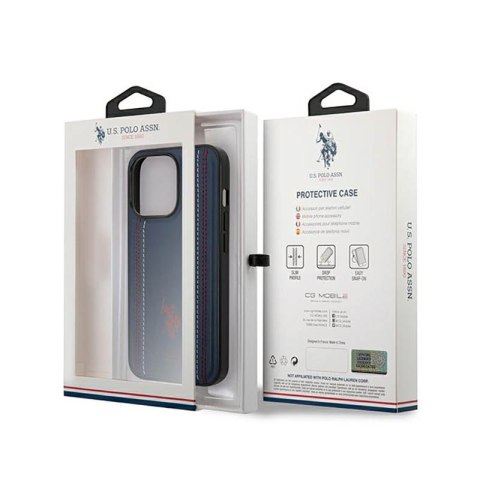 US Polo Assn Leather Stitch - Etui iPhone 14 Pro (granatowy) US Polo US Polo Assn Leather Stitch - Etui iPhone 14 Pro (granatowy) US Polo