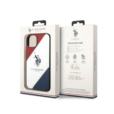 US Polo Assn Tricolor Embossed - Etui iPhone 14 Plus (biały) US Polo US Polo Assn Tricolor Embossed - Etui iPhone 14 Plus (biały) US Polo