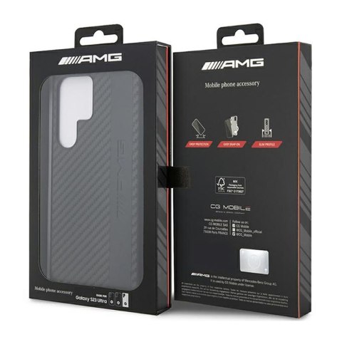 AMG Carbon Stripe & Embossed - Etui Samsung Galaxy S23 Ultra (czarny) AMG AMG Carbon Stripe & Embossed - Etui Samsung Galaxy S23 Ultra (czarny) AMG