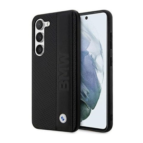 BMW Leather Textured & Stripe - Etui Samsung Galaxy S23+ (czarny) BMW BMW Leather Textured & Stripe - Etui Samsung Galaxy S23+ (czarny) BMW