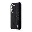 BMW Leather Textured & Stripe - Etui Samsung Galaxy S23+ (czarny) BMW