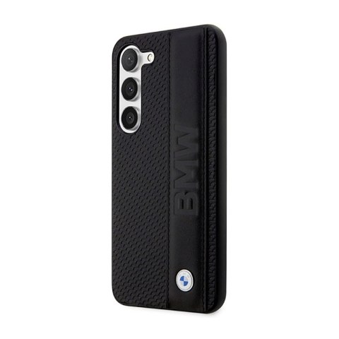 BMW Leather Textured & Stripe - Etui Samsung Galaxy S23+ (czarny) BMW BMW Leather Textured & Stripe - Etui Samsung Galaxy S23+ (czarny) BMW