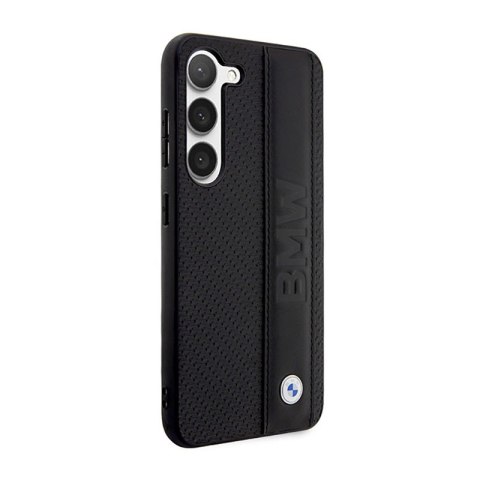BMW Leather Textured & Stripe - Etui Samsung Galaxy S23+ (czarny) BMW BMW Leather Textured & Stripe - Etui Samsung Galaxy S23+ (czarny) BMW
