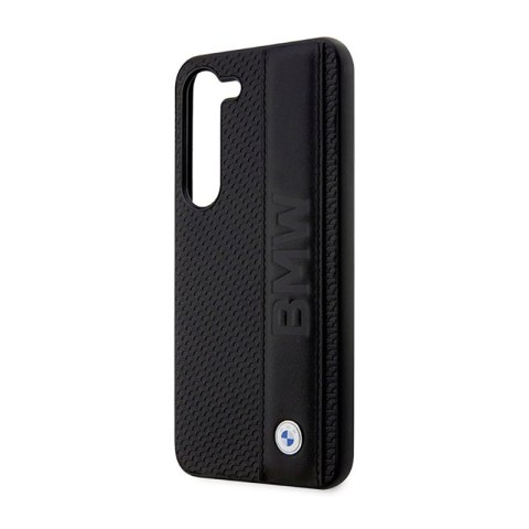BMW Leather Textured & Stripe - Etui Samsung Galaxy S23+ (czarny) BMW BMW Leather Textured & Stripe - Etui Samsung Galaxy S23+ (czarny) BMW