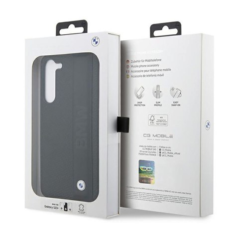 BMW Leather Textured & Stripe - Etui Samsung Galaxy S23+ (czarny) BMW BMW Leather Textured & Stripe - Etui Samsung Galaxy S23+ (czarny) BMW