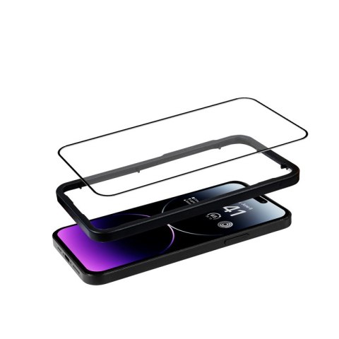 Crong Anti-Bacterial 3D Armour Glass - Szkło hartowane 9H na cały ekran iPhone 14 Pro Max + ramka instalacyjna Crong Crong Anti-Bacterial 3D Armour Glass - Szkło hartowane 9H na cały ekran iPhone 14 Pro Max + ramka instalacyjna Crong