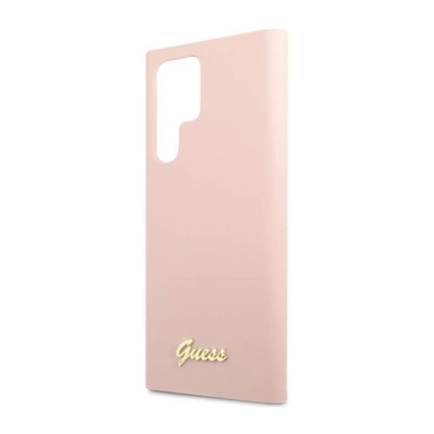 Guess Silicone Script Metal Logo - Etui Samsung Galaxy S23 Ultra (różowy) Guess Guess Silicone Script Metal Logo - Etui Samsung Galaxy S23 Ultra (różowy) Guess