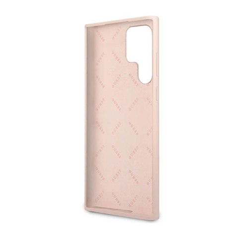 Guess Silicone Script Metal Logo - Etui Samsung Galaxy S23 Ultra (różowy) Guess Guess Silicone Script Metal Logo - Etui Samsung Galaxy S23 Ultra (różowy) Guess