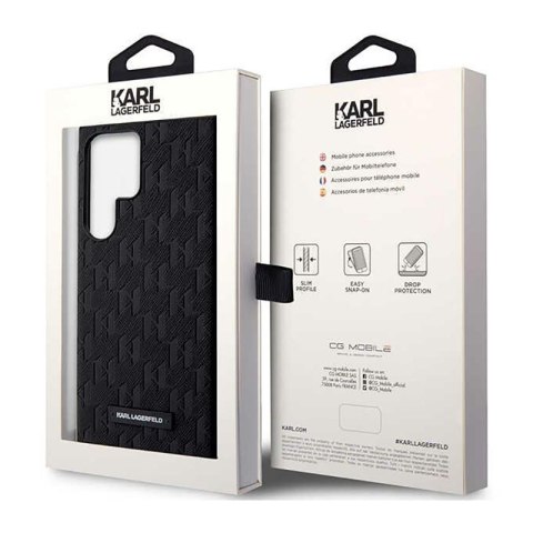 Karl Lagerfeld Saffiano Monogram Metal Logo - Etui Samsung Galaxy S23 Ultra (czarny) Karl Lagerfeld Karl Lagerfeld Saffiano Monogram Metal Logo - Etui Samsung Galaxy S23 Ultra (czarny) Karl Lagerfeld