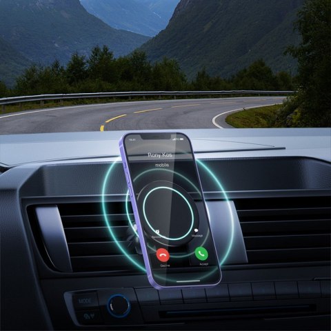 Crong Carclip Magnetic - Magnetyczny uchwyt samochodowy MagSafe (czarny) Crong Crong Carclip Magnetic - Magnetyczny uchwyt samochodowy MagSafe (czarny) Crong