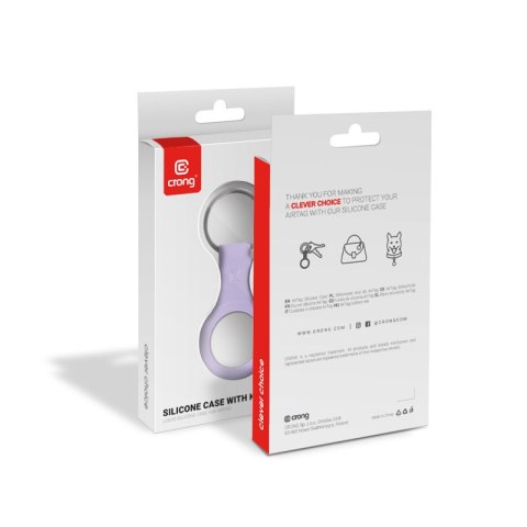 Crong Silicone Case with Key Ring - Etui ochronne brelok do Apple AirTag (fioletowy) Crong Crong Silicone Case with Key Ring - Etui ochronne brelok do Apple AirTag (fioletowy) Crong