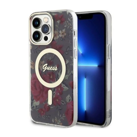 Guess Flower MagSafe - Etui iPhone 14 Pro Max (Zielony) Guess Guess Flower MagSafe - Etui iPhone 14 Pro Max (Zielony) Guess