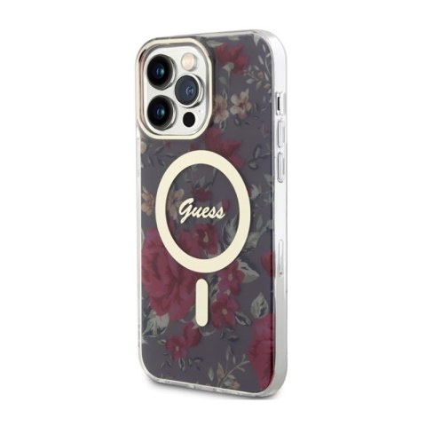 Guess Flower MagSafe - Etui iPhone 14 Pro Max (Zielony) Guess Guess Flower MagSafe - Etui iPhone 14 Pro Max (Zielony) Guess