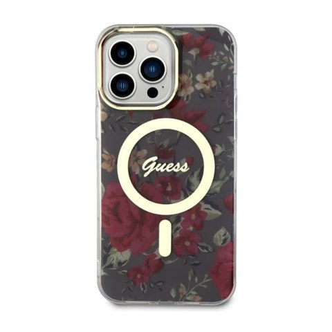 Guess Flower MagSafe - Etui iPhone 14 Pro Max (Zielony) Guess Guess Flower MagSafe - Etui iPhone 14 Pro Max (Zielony) Guess