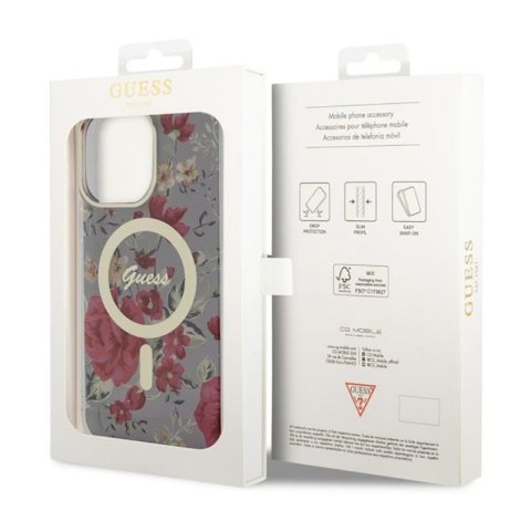 Guess Flower MagSafe - Etui iPhone 14 Pro Max (Zielony) Guess Guess Flower MagSafe - Etui iPhone 14 Pro Max (Zielony) Guess