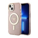 Guess Glitter Gold MagSafe - Etui iPhone 14 Plus (Różowy) Guess