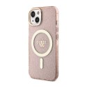 Guess Glitter Gold MagSafe - Etui iPhone 14 Plus (Różowy) Guess