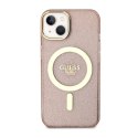 Guess Glitter Gold MagSafe - Etui iPhone 14 Plus (Różowy) Guess