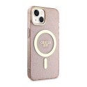 Guess Glitter Gold MagSafe - Etui iPhone 14 Plus (Różowy) Guess