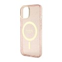 Guess Glitter Gold MagSafe - Etui iPhone 14 Plus (Różowy) Guess