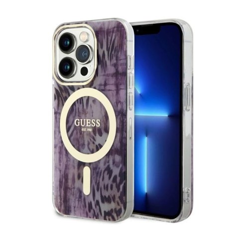 Guess Leopard MagSafe - Etui iPhone 14 Pro Max (Różowy) Guess Guess Leopard MagSafe - Etui iPhone 14 Pro Max (Różowy) Guess