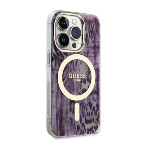 Guess Leopard MagSafe - Etui iPhone 14 Pro Max (Różowy) Guess Guess Leopard MagSafe - Etui iPhone 14 Pro Max (Różowy) Guess