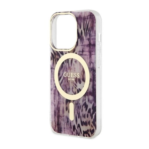 Guess Leopard MagSafe - Etui iPhone 14 Pro Max (Różowy) Guess Guess Leopard MagSafe - Etui iPhone 14 Pro Max (Różowy) Guess