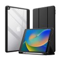 Crong PrimeFolio - Etui iPad 10.2" (2021-2019) z podstawką i schowkiem na Apple Pencil (czarny/przezroczysty) Crong