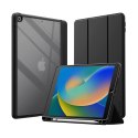 Crong PrimeFolio - Etui iPad 10.2" (2021-2019) z podstawką i schowkiem na Apple Pencil (czarny/przezroczysty) Crong