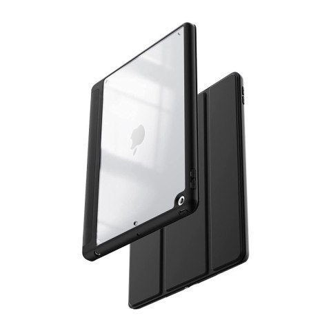 Crong PrimeFolio - Etui iPad 10.2" (2021-2019) z podstawką i schowkiem na Apple Pencil (czarny/przezroczysty) Crong Crong PrimeFolio - Etui iPad 10.2" (2021-2019) z podstawką i schowkiem na Apple Pencil (czarny/przezroczysty) Crong