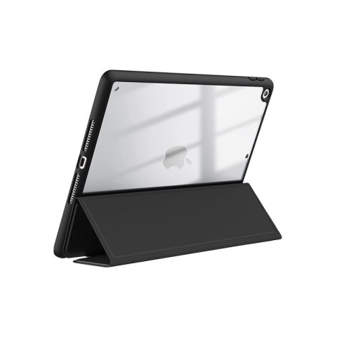 Crong PrimeFolio - Etui iPad 10.2" (2021-2019) z podstawką i schowkiem na Apple Pencil (czarny/przezroczysty) Crong Crong PrimeFolio - Etui iPad 10.2" (2021-2019) z podstawką i schowkiem na Apple Pencil (czarny/przezroczysty) Crong