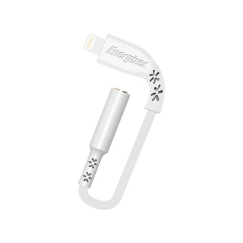 Energizer HardCase - Adapter audio Lightning do jack 3,5 mm certyfikat MFi 11 cm EU (Biały) dożywotnia gwarancja Energizer Energizer HardCase - Adapter audio Lightning do jack 3,5 mm certyfikat MFi 11 cm EU (Biały) dożywotnia gwarancja Energizer