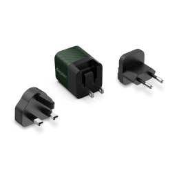 Energizer Ultimate - Ładowarka sieciowa podróżna Multiplug EU / UK / US GaN USB-C 20W PD (Zielony) Energizer