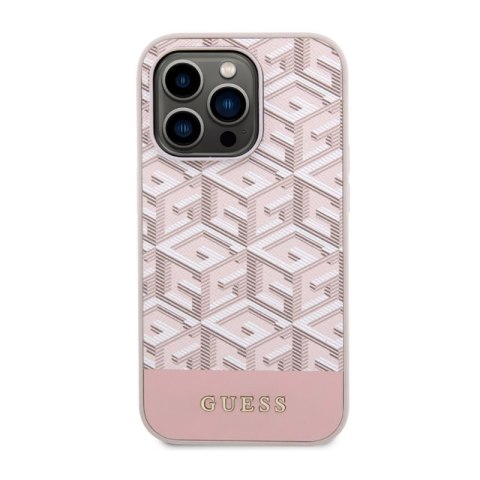 Guess GCube Stripes MagSafe - Etui iPhone 14 Pro Max (Różowy) Guess Guess GCube Stripes MagSafe - Etui iPhone 14 Pro Max (Różowy) Guess