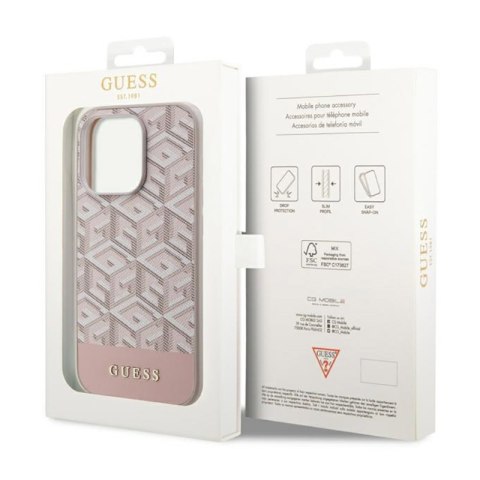 Guess GCube Stripes MagSafe - Etui iPhone 14 Pro Max (Różowy) Guess Guess GCube Stripes MagSafe - Etui iPhone 14 Pro Max (Różowy) Guess