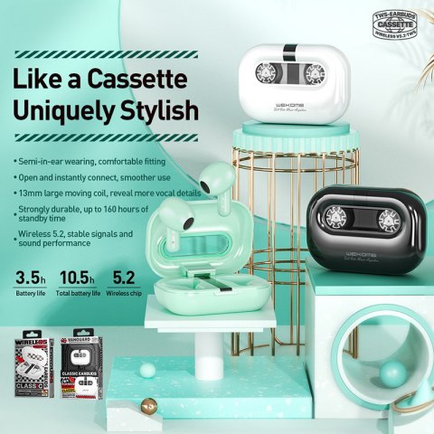 WEKOME VA06 Vanguard Series - Bezprzewodowe słuchawki Bluetooth V5.2 TWS z etui ładującym (Zielony) Wekome WEKOME VA06 Vanguard Series - Bezprzewodowe słuchawki Bluetooth V5.2 TWS z etui ładującym (Zielony) Wekome