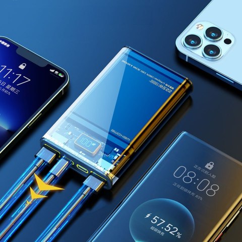 WEKOME WP-321 Vanguard Series - Power bank 20000 mAh Super Charging PD 20W + QC 22.5W (Czarny / Przezroczysty) Wekome WEKOME WP-321 Vanguard Series - Power bank 20000 mAh Super Charging PD 20W + QC 22.5W (Czarny / Przezroczysty) Wekome