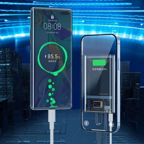 WEKOME WP-325 Vanguard Series - Power bank 20000 mAh Super Charging z wbudowanym kablem USB-C & Lightning PD 20W + QC 22.5W (Cza Wekome WEKOME WP-325 Vanguard Series - Power bank 20000 mAh Super Charging z wbudowanym kablem USB-C & Lightning PD 20W + QC 22.5W (Cza Wekome